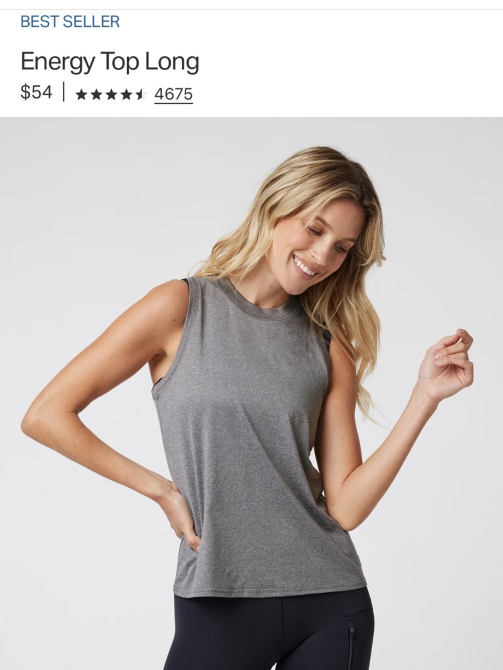 Vuori Olive Green Heather Energy Top Long - Picture 5 of 5